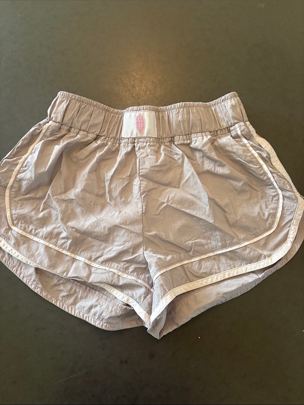 Free People Light Taupe Athletic Shorts with White Trim